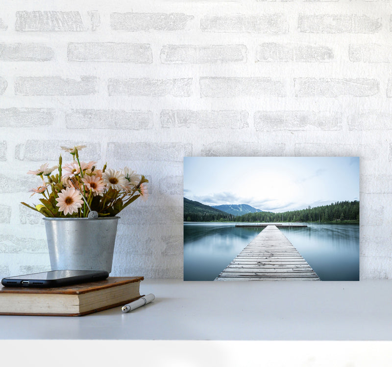 The Lake Art Print by Seven Trees Design A4 Black Frame
