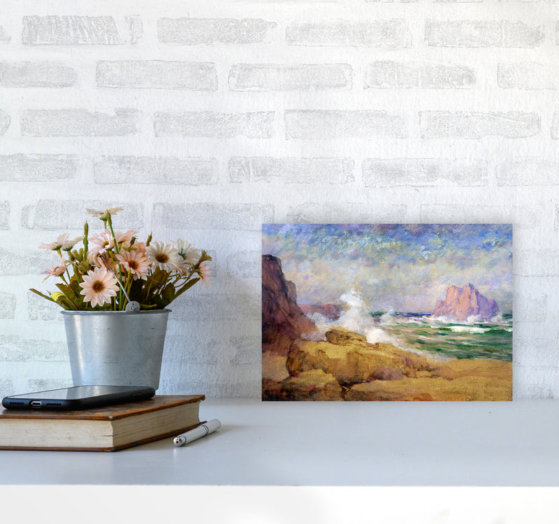 The Ocean and the Bay Painting Art Print by Seven Trees Design A4 Black Frame