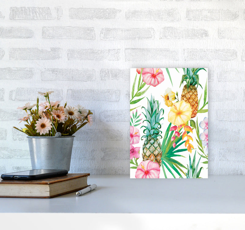 The tropical pineapples Art Print by Seven Trees Design A4 Black Frame
