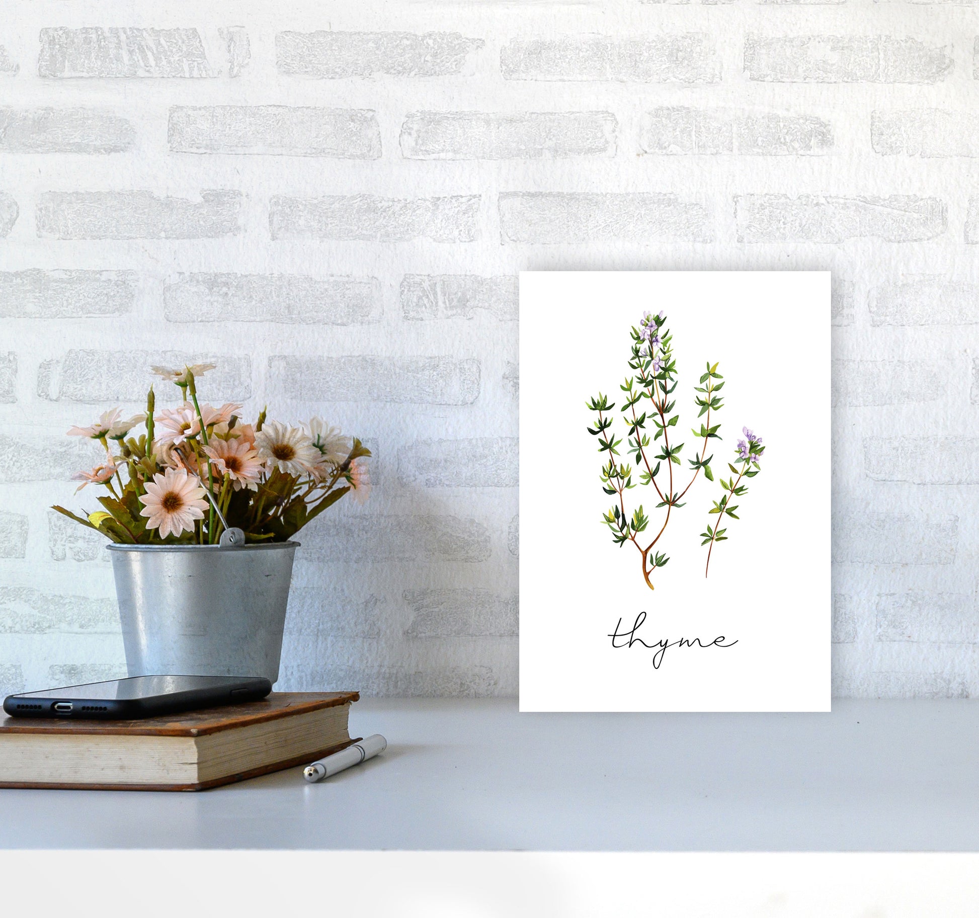 Thyme Art Print by Seven Trees Design A4 Black Frame