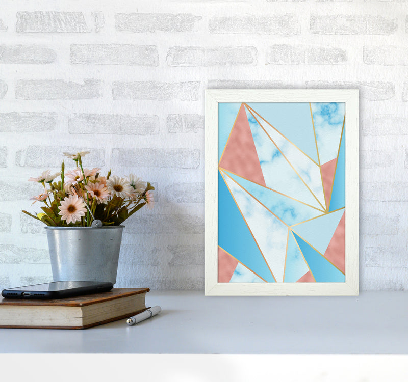 Geometric Sky Art Print by Seven Trees Design A4 Oak Frame