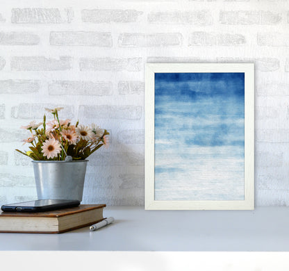 Abstract Blue Art Print by Seven Trees Design A4 Oak Frame