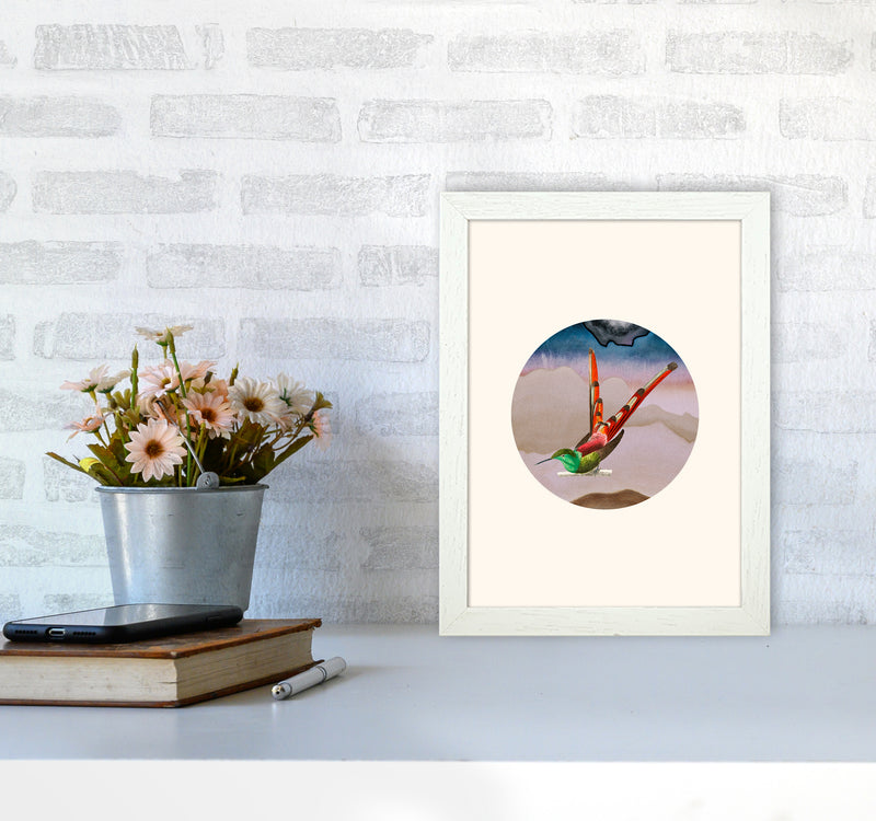 Bird Collage I Art Print by Seven Trees Design A4 Oak Frame