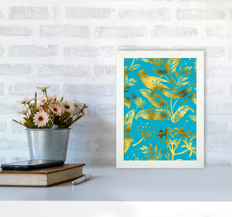 Gold Fauna Art Print by Seven Trees Design A4 Oak Frame