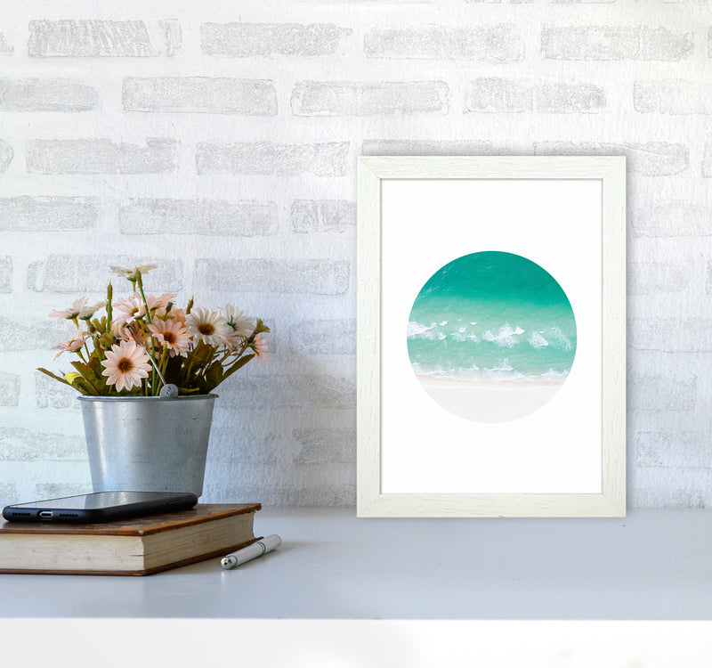 La Mar Beach Art Print by Seven Trees Design A4 Oak Frame
