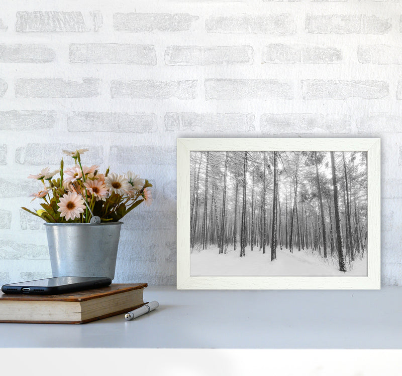 Let it snow forest Art Print by Seven Trees Design A4 Oak Frame
