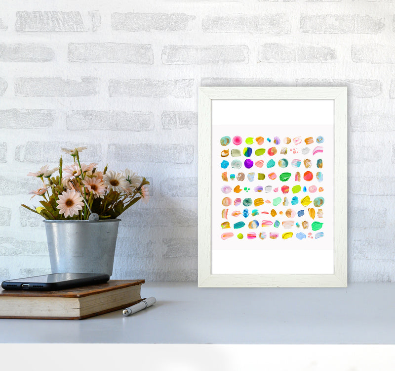Painting Paradise Abstract Art Print by Seven Trees Design A4 Oak Frame