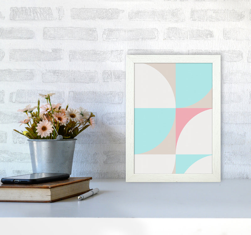 Scandinavian Shapes I Abstract Art Print by Seven Trees Design A4 Oak Frame