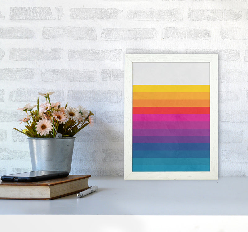 Vintage Retro Lines Art Print by Seven Trees Design A4 Oak Frame