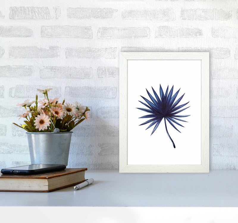 Watercolor Blue Leaf I Art Print by Seven Trees Design A4 Oak Frame