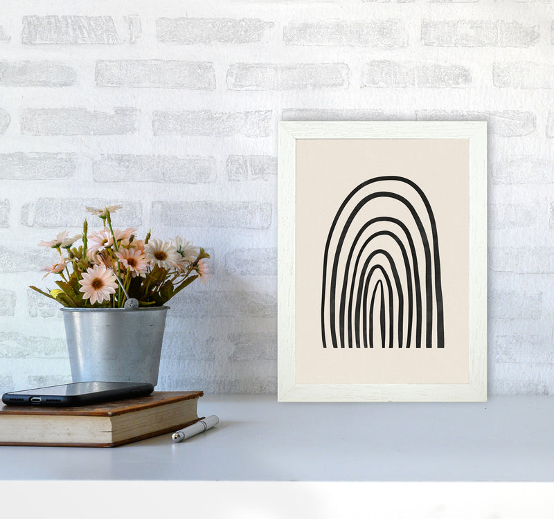 Black Watercolor Rainbow Art Print by Seven Trees Design A4 Oak Frame