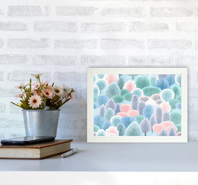 Happy Forest Art Print by Seven Trees Design A4 Oak Frame