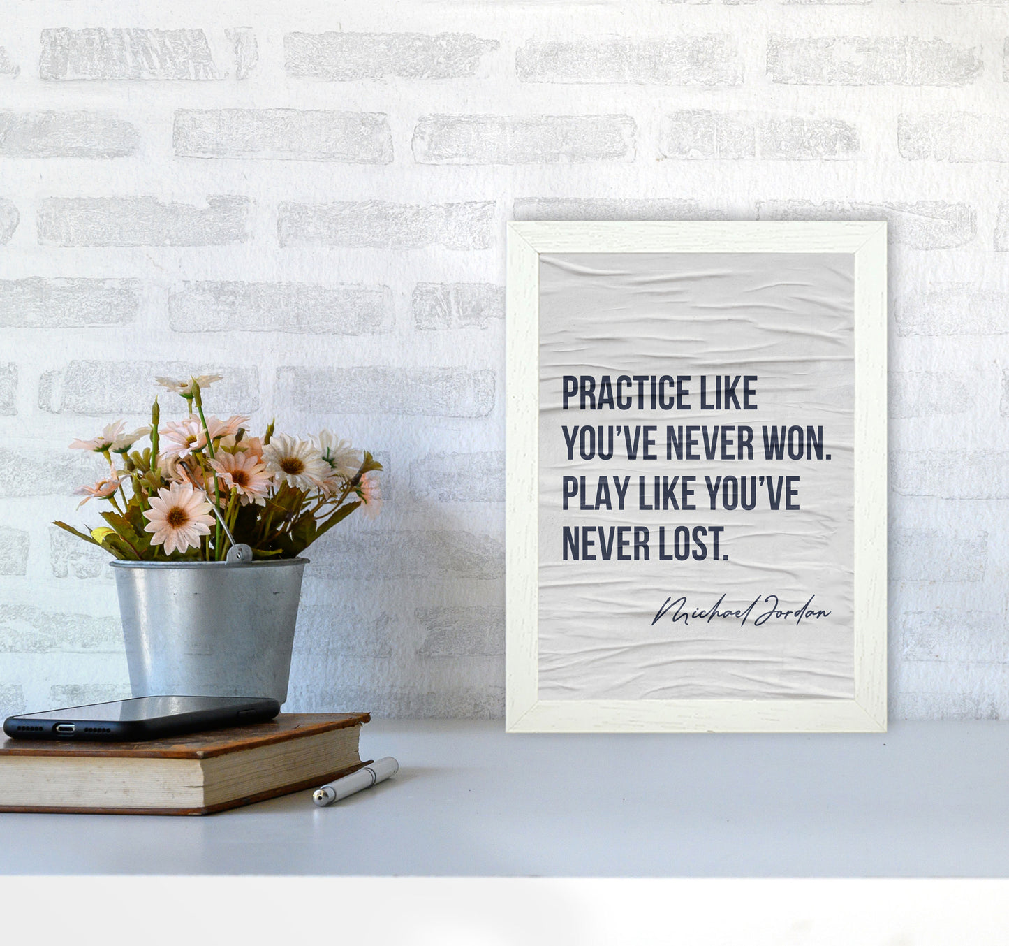 Michael Jordan Quote Art Print by Seven Trees Design A4 Oak Frame