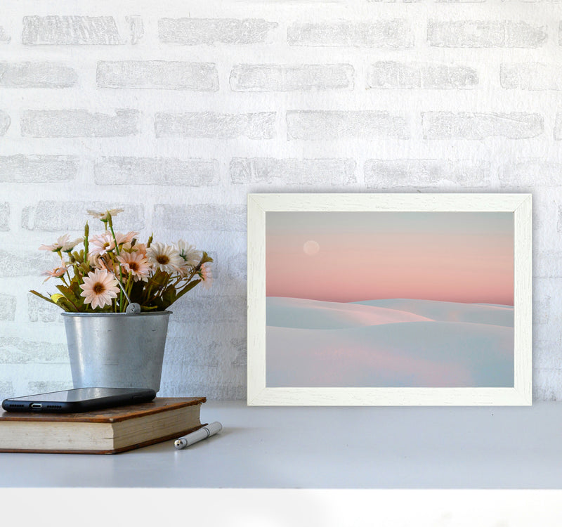 Moon And Dunes Art Print by Seven Trees Design A4 Oak Frame