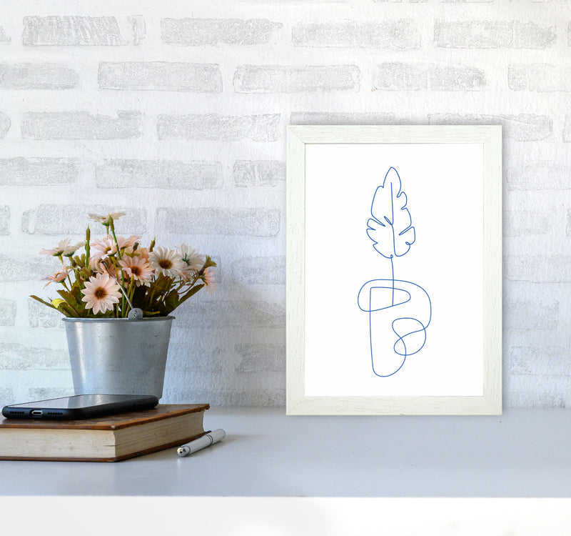 One Line Botanical Art Print by Seven Trees Design A4 Oak Frame