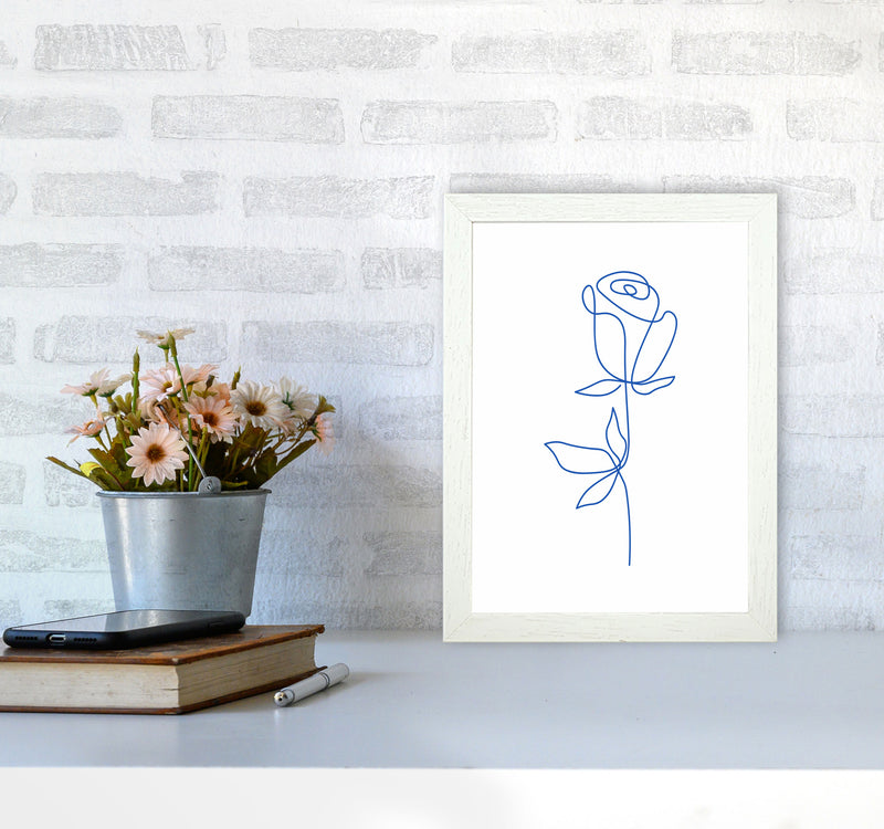 One Line Flower Art Print by Seven Trees Design A4 Oak Frame