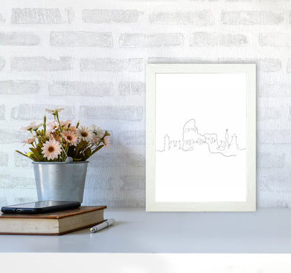 One Line Rome Art Print by Seven Trees Design A4 Oak Frame