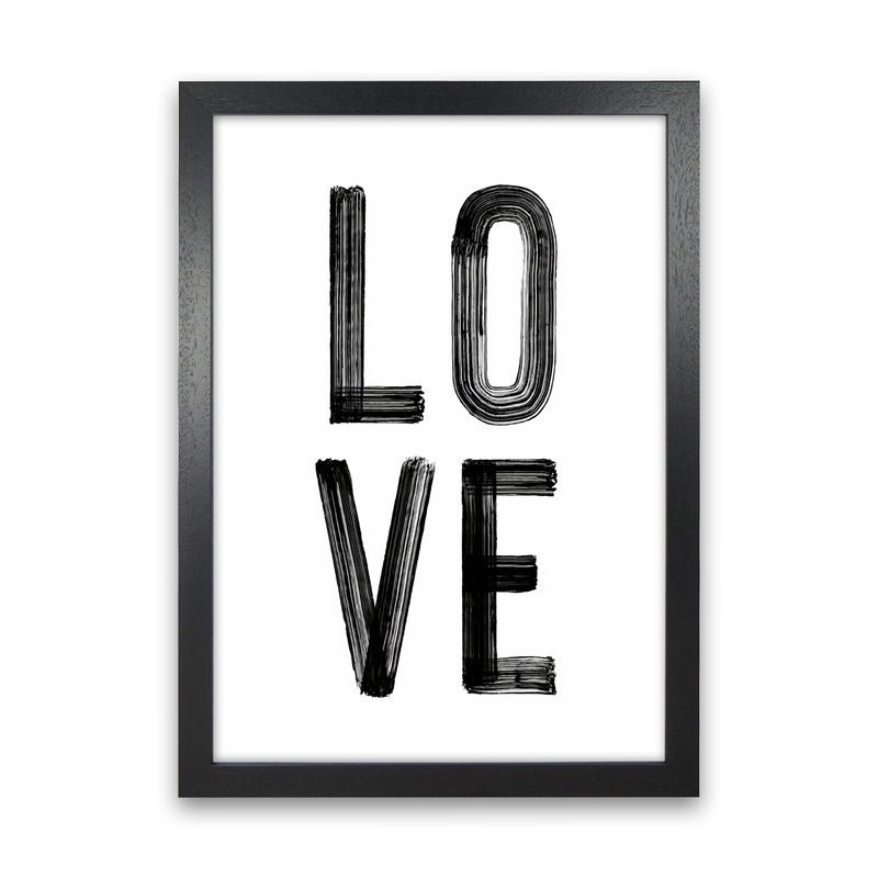 Love in Black Quote Art Print by Seven Trees Design Black Grain