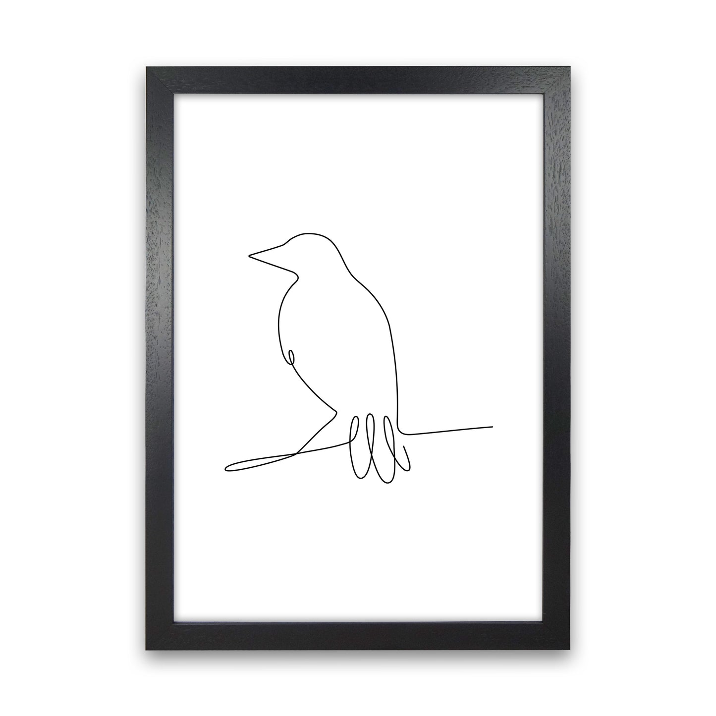 One Line Bird II Art Print by Seven Trees Design Black Grain