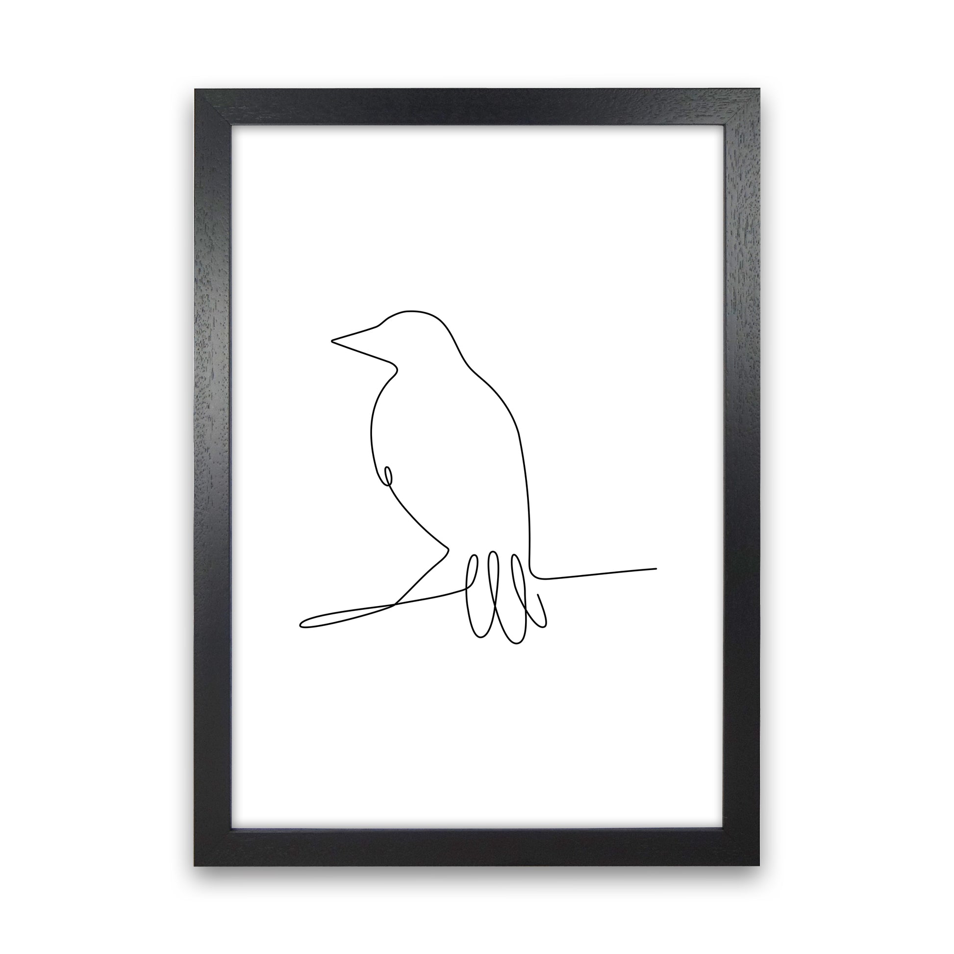 One Line Bird II Art Print by Seven Trees Design Black Grain