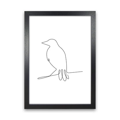 One Line Bird II Art Print by Seven Trees Design Black Grain
