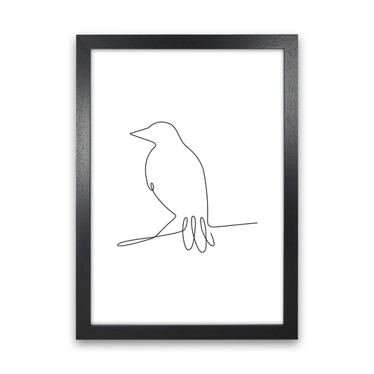 One Line Bird II Art Print by Seven Trees Design Black Grain