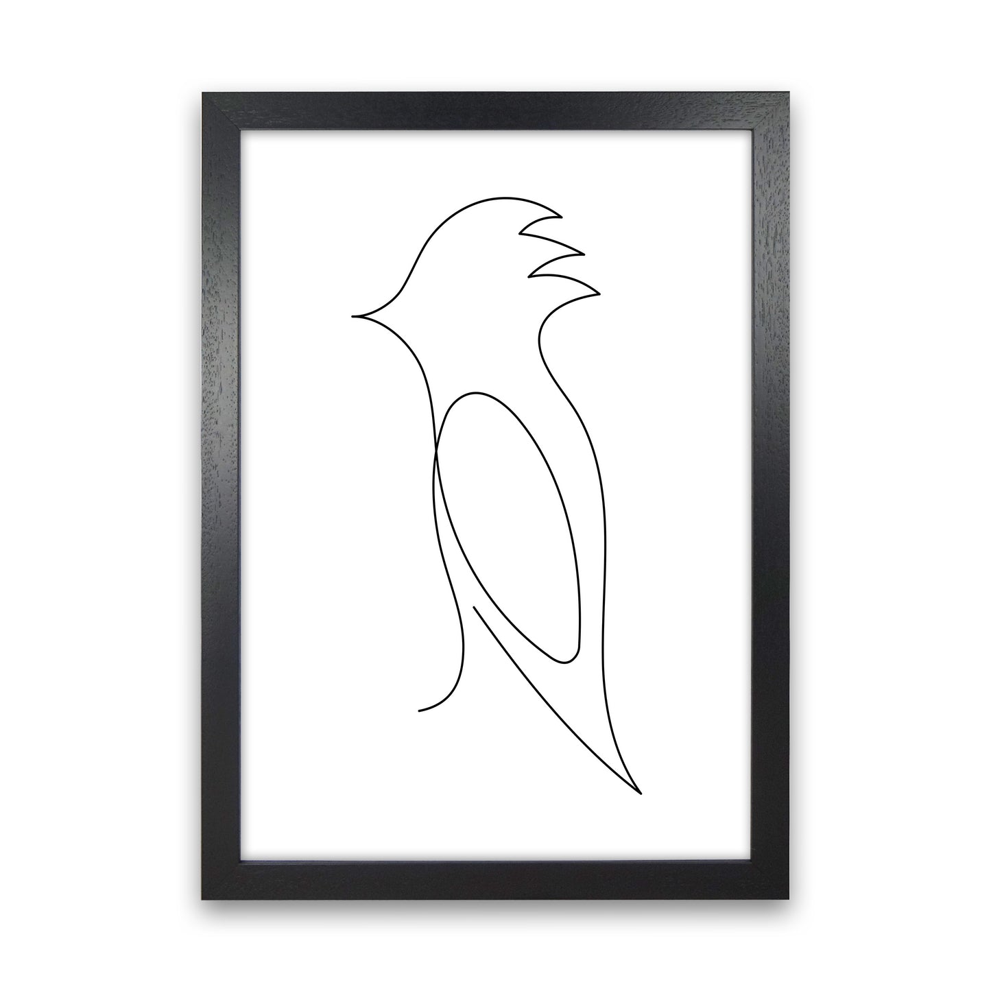 One Line Bird Art Print by Seven Trees Design Black Grain