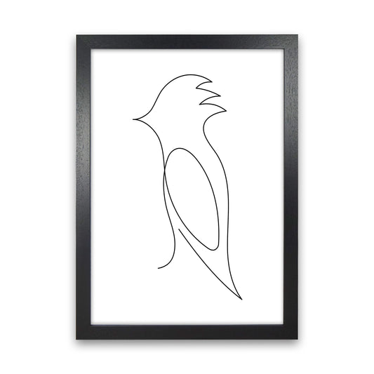 One Line Bird Art Print by Seven Trees Design Black Grain