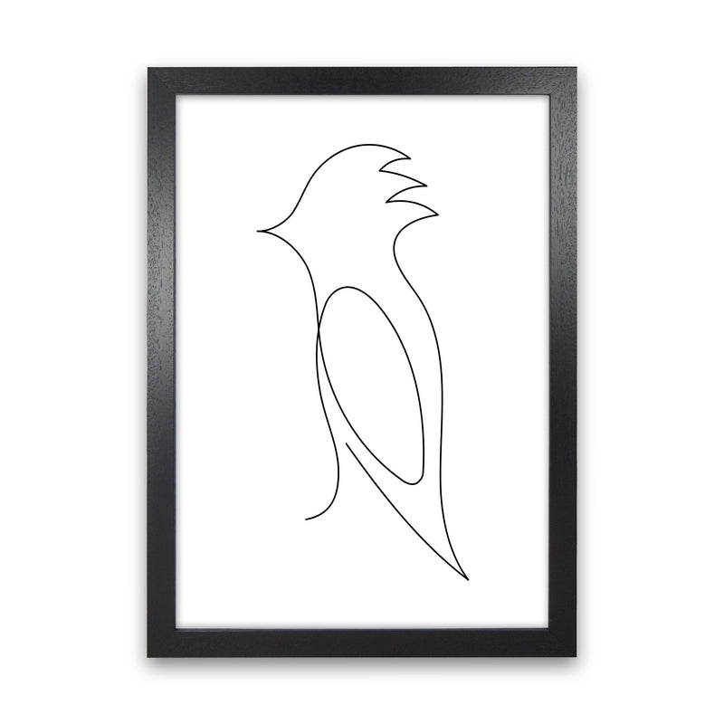 One Line Bird Art Print by Seven Trees Design Black Grain