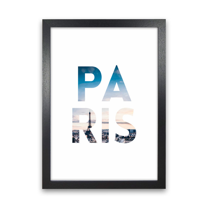 Paris Collage Letters Art Print by Seven Trees Design Black Grain