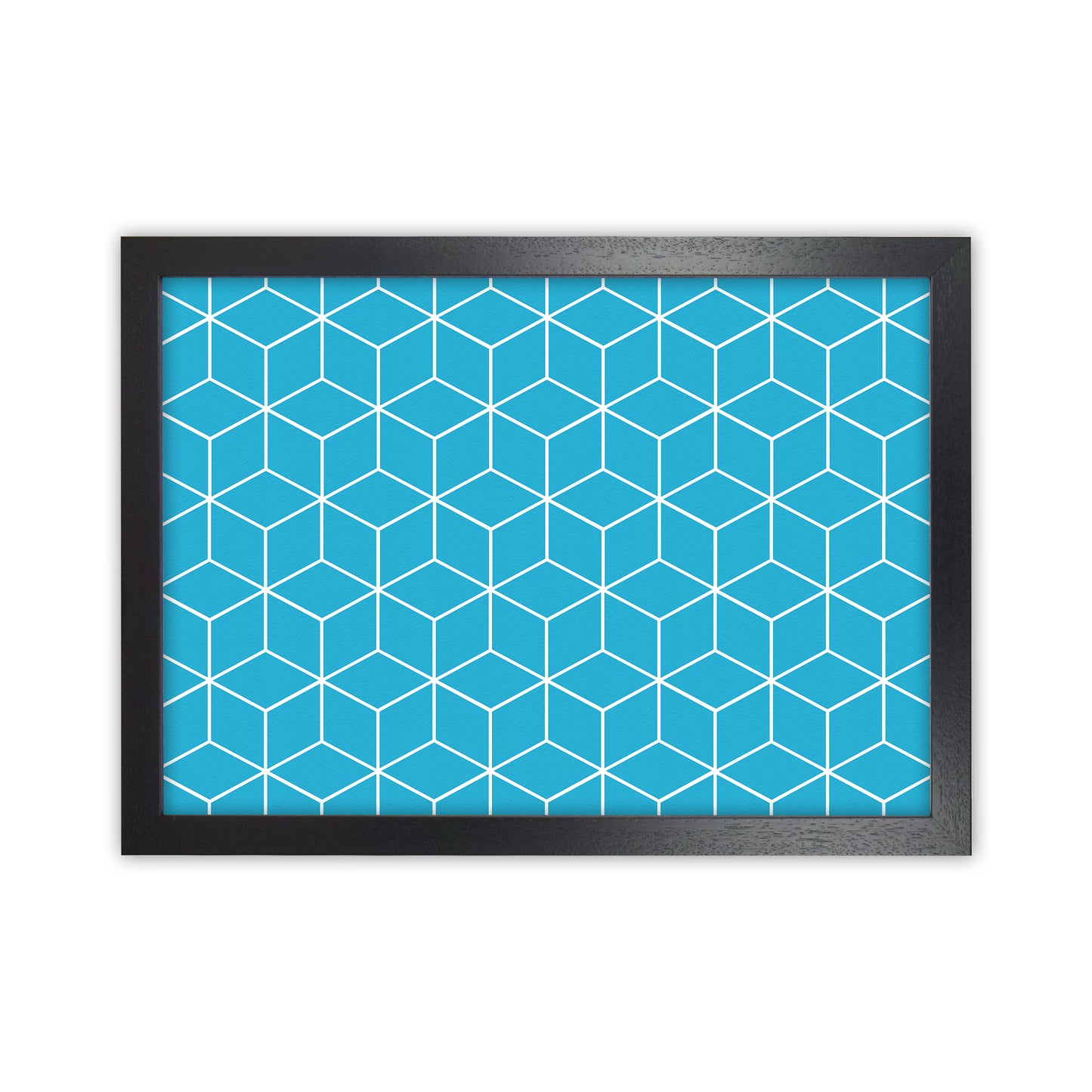The Blue Cubes Art Print by Seven Trees Design Black Grain