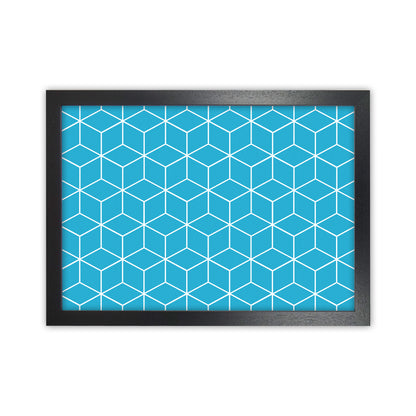 The Blue Cubes Art Print by Seven Trees Design Black Grain