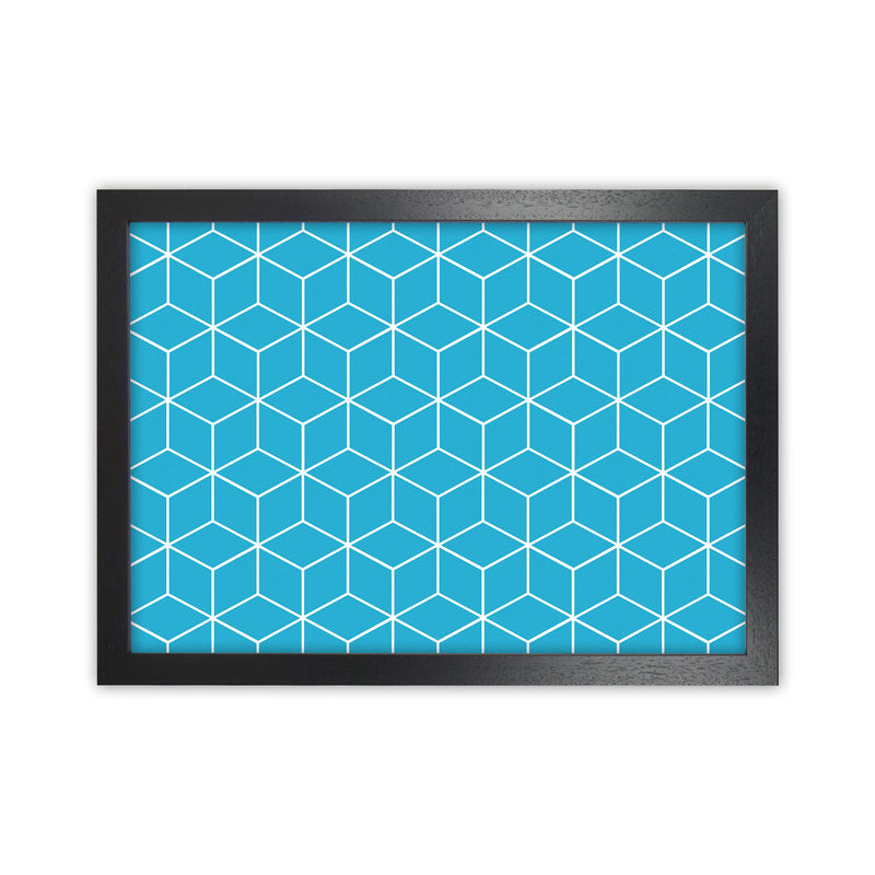 The Blue Cubes Art Print by Seven Trees Design Black Grain