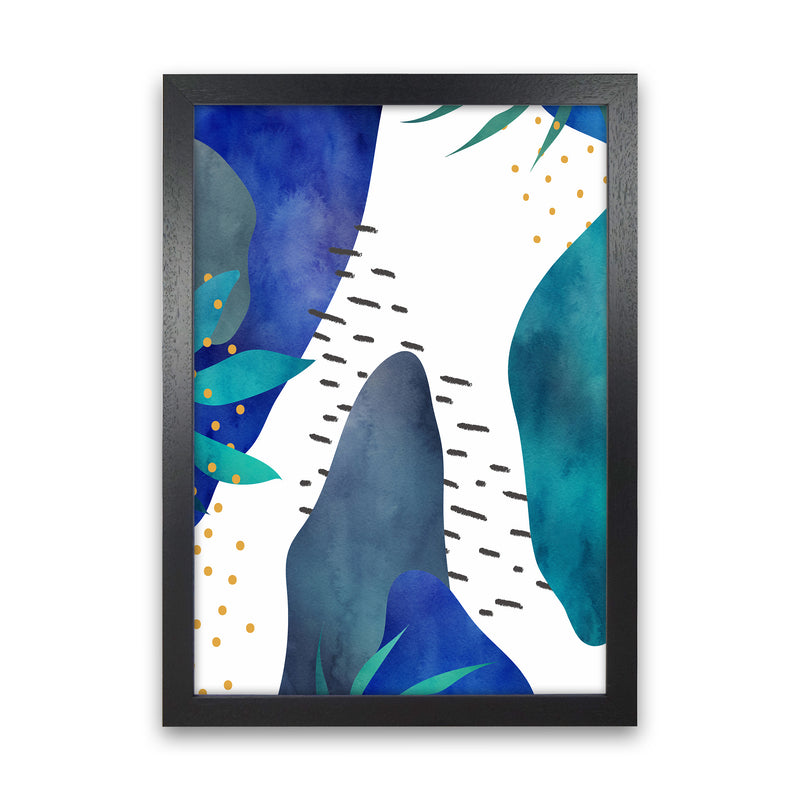 Watercolor Abstract Jungle Art Print by Seven Trees Design Black Grain