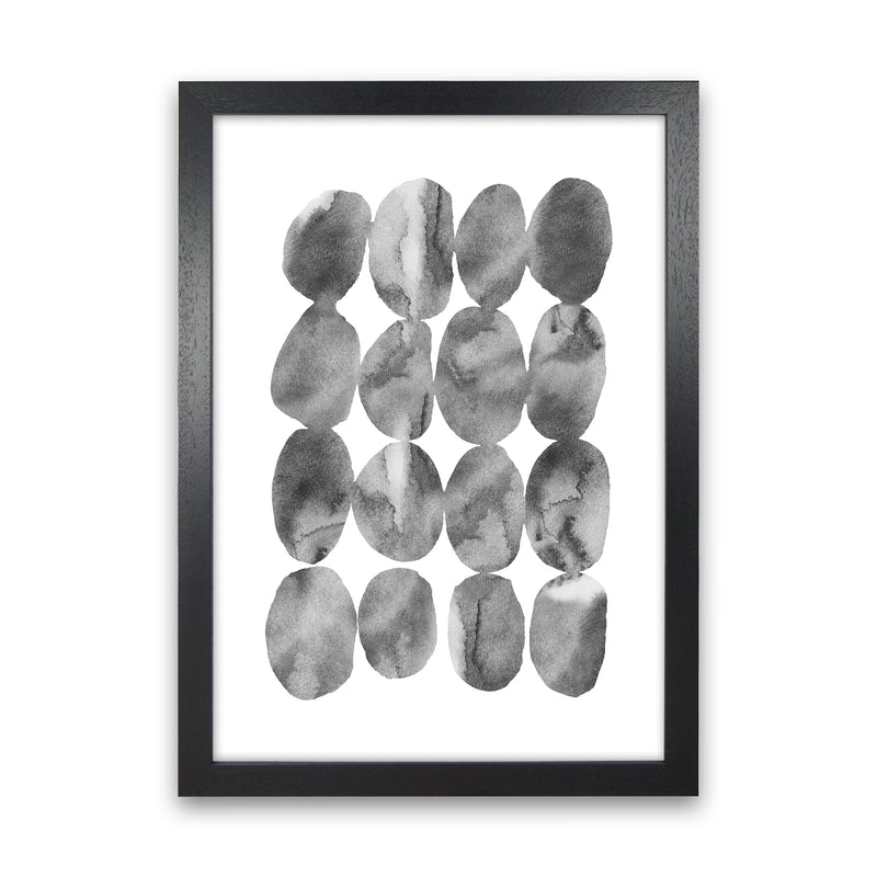 Watercolor Grey Stones Art Print by Seven Trees Design Black Grain
