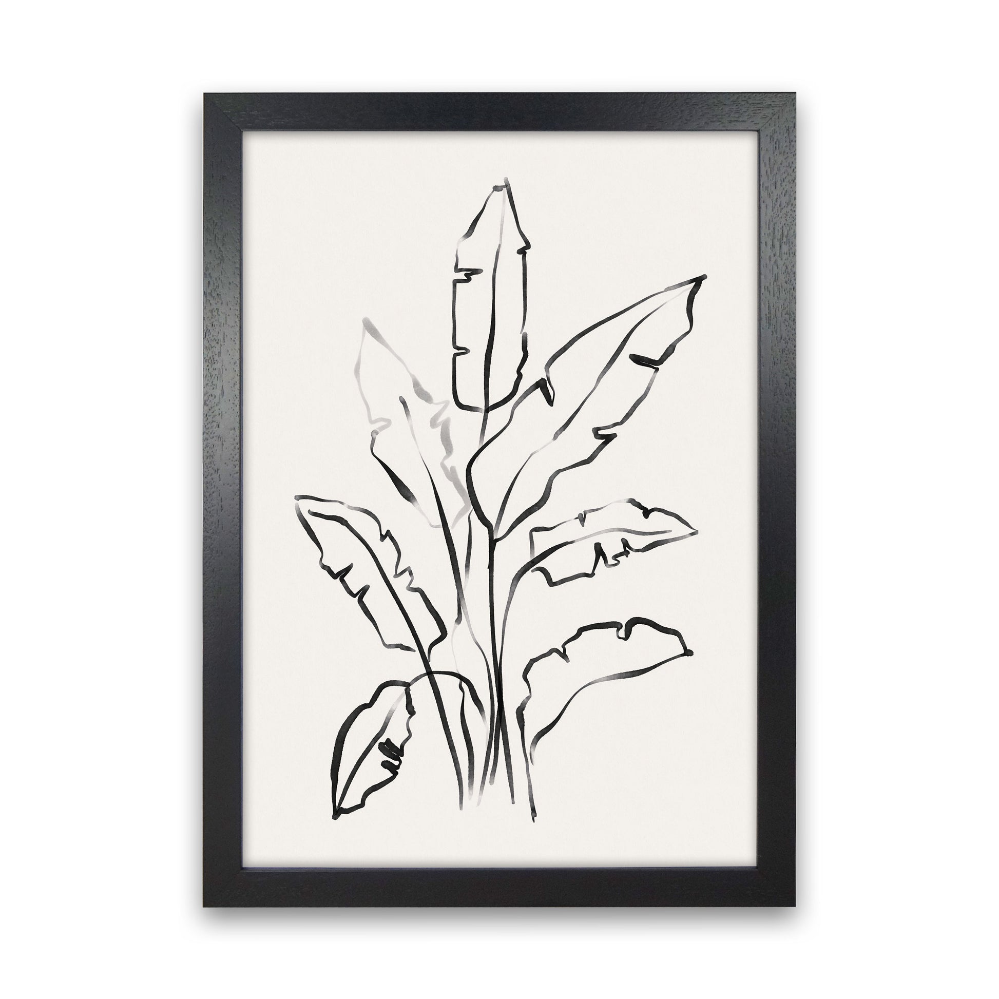 Banana Leafs Drawing Art Print by Seven Trees Design Black Grain