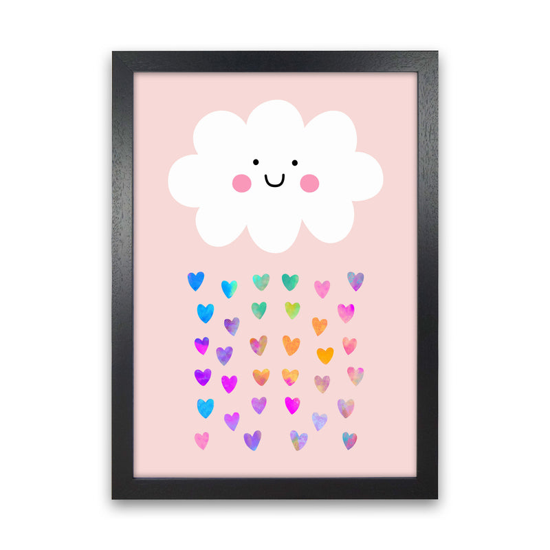 Happy Cloud Art Print by Seven Trees Design Black Grain