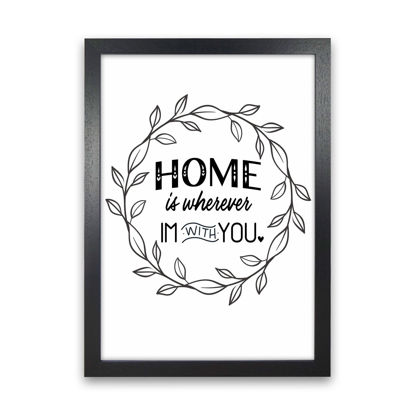 Home With You Art Print by Seven Trees Design Black Grain