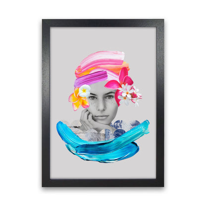 Imagination Girl Art Print by Seven Trees Design Black Grain
