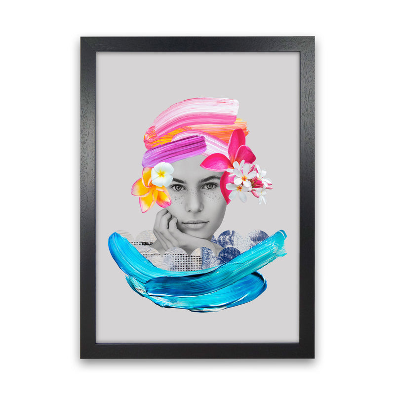 Imagination Girl Art Print by Seven Trees Design Black Grain