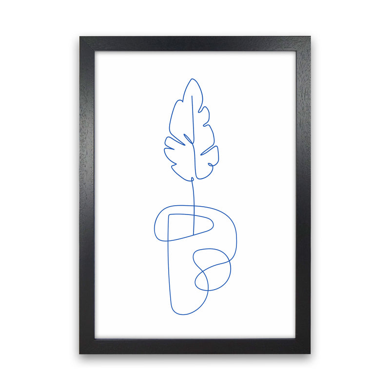 One Line Botanical Art Print by Seven Trees Design Black Grain