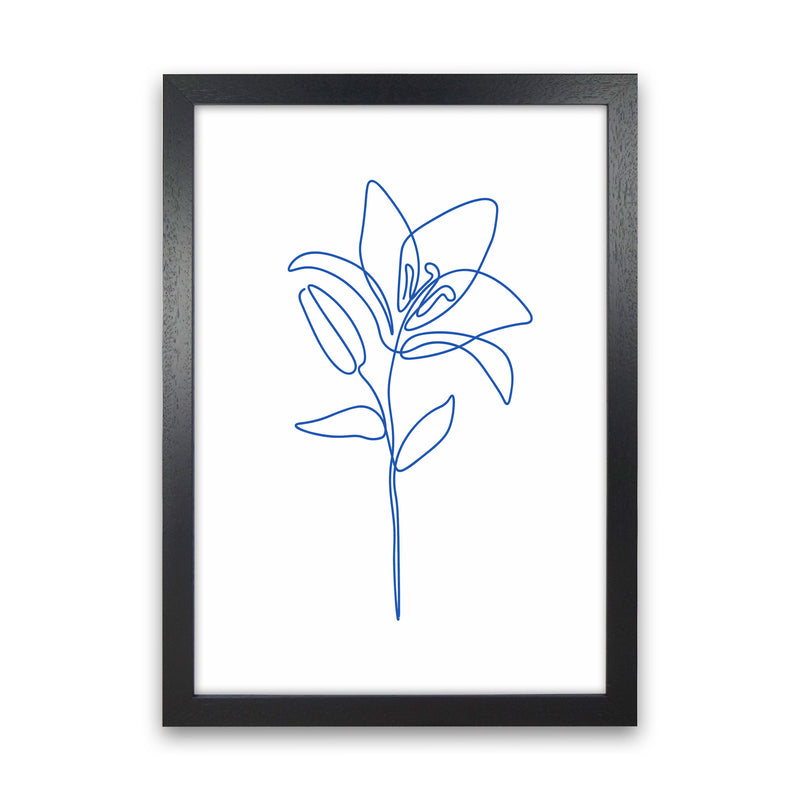 One Line Flower II Art Print by Seven Trees Design Black Grain