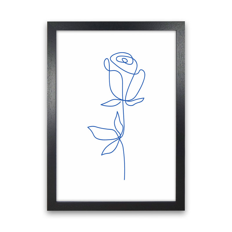 One Line Flower Art Print by Seven Trees Design Black Grain