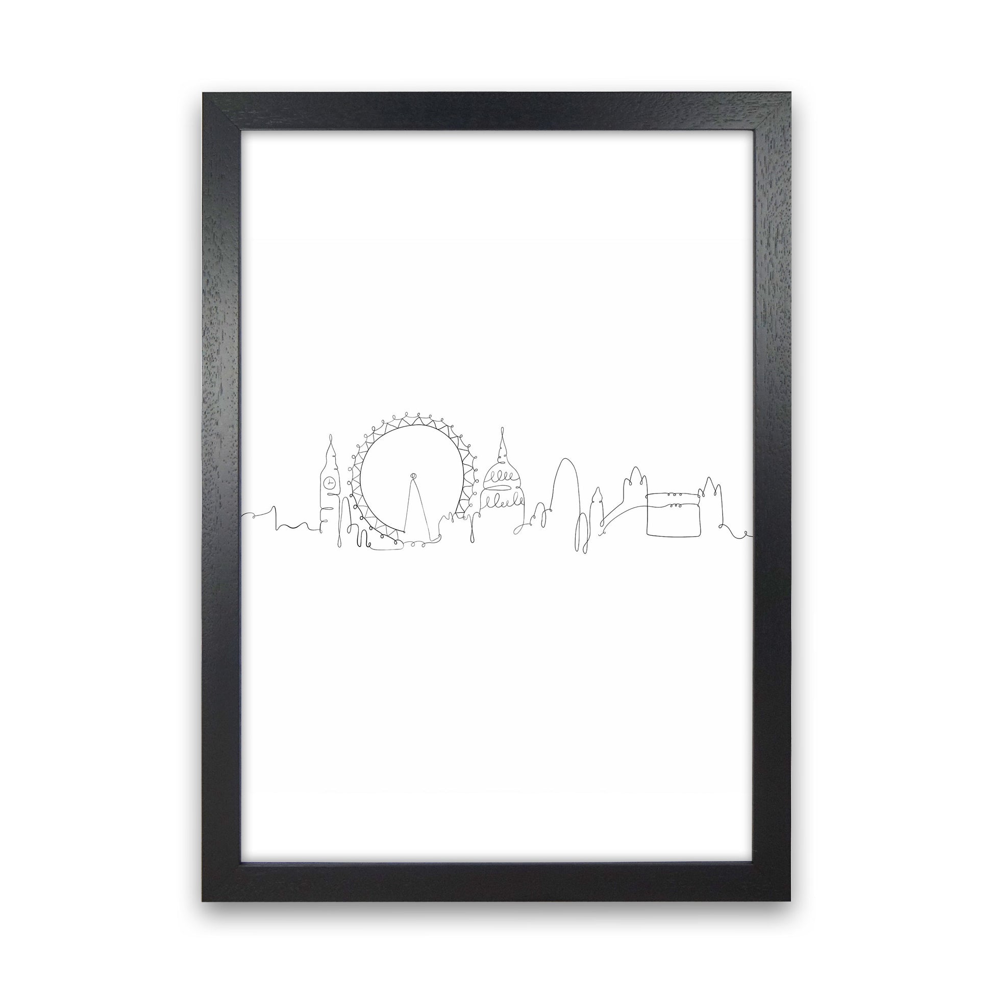 One Line London Art Print by Seven Trees Design Black Grain