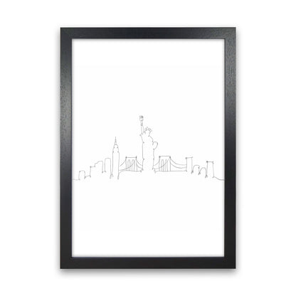 One Line New York Art Print by Seven Trees Design Black Grain