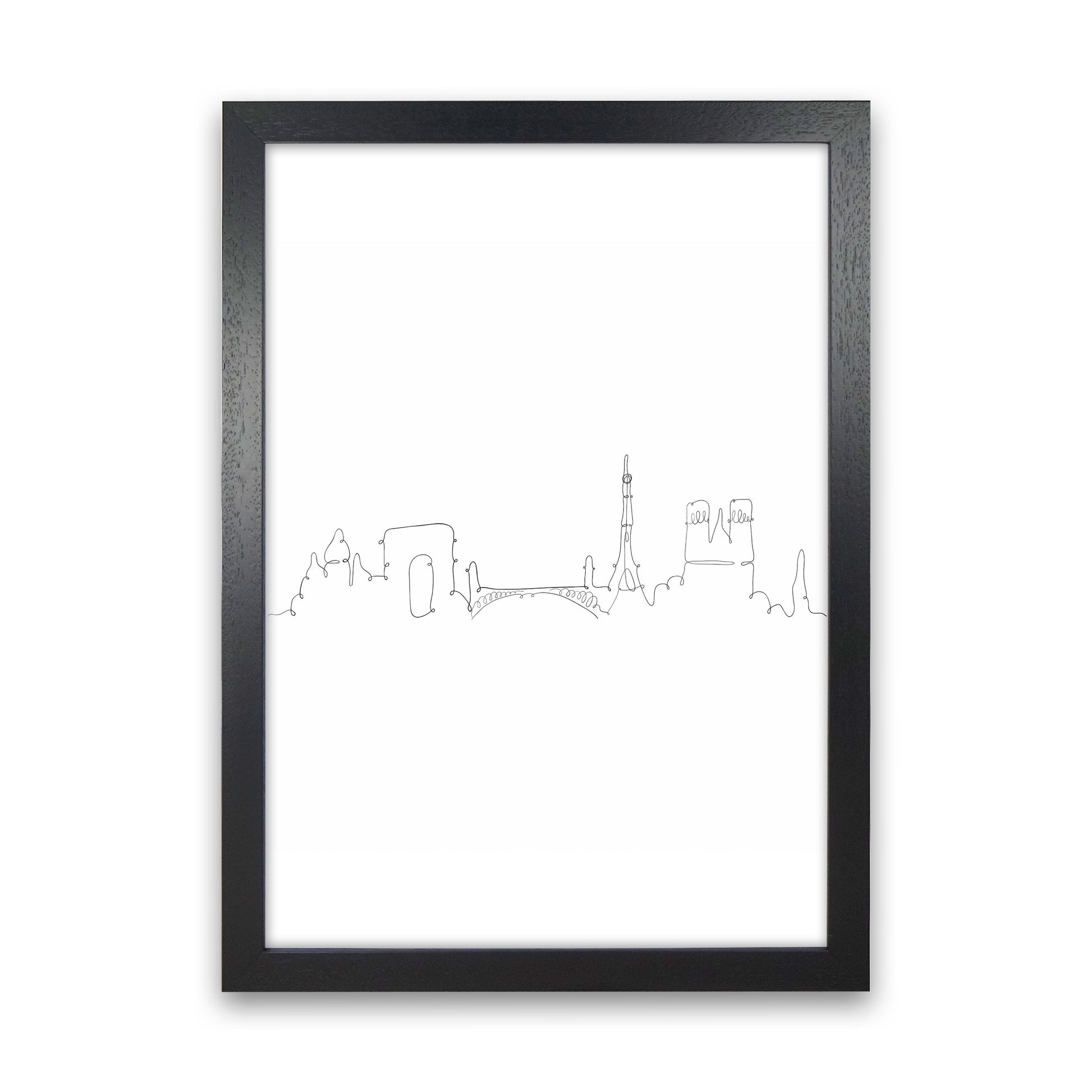 One Line Paris Art Print by Seven Trees Design Black Grain