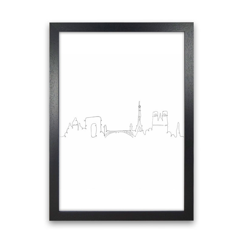 One Line Paris Art Print by Seven Trees Design Black Grain