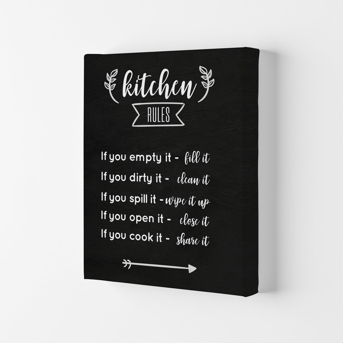 Kitchen rules Art Print by Seven Trees Design Canvas