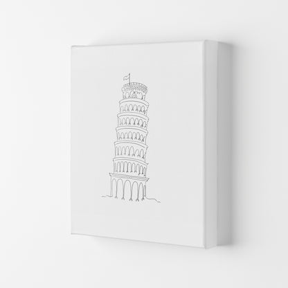 One Line Pissa Tower Art Print by Seven Trees Design Canvas