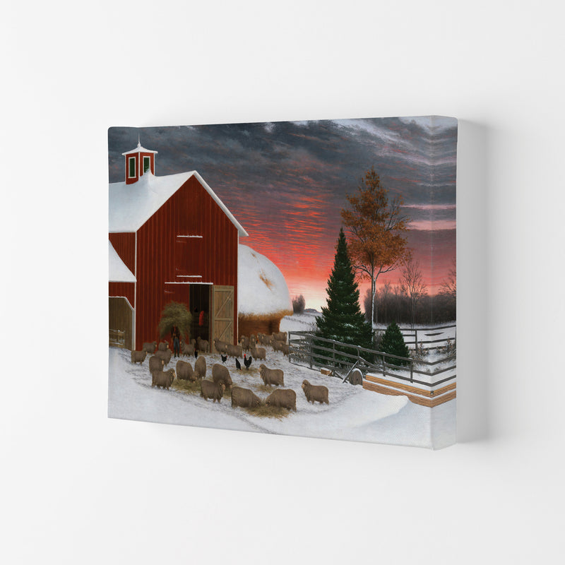 Snowy Farm Art Print by Seven Trees Design Canvas